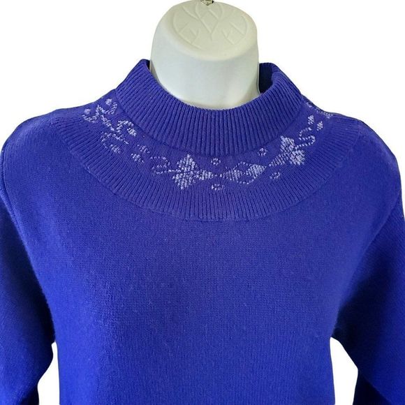 Vintage Benetton Knit Sweater Dress Purple Women Size 14 to 16 READ - Picture 8 of 8